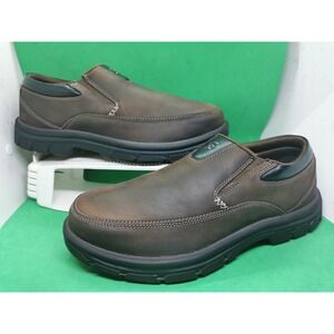 Skechers Segment The Search Mens Siz 10 EW Extra Wid Brown Leather Loafers Shoes